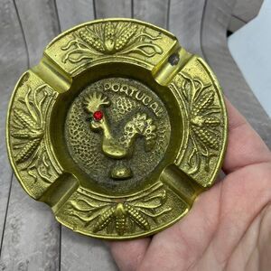 Portugal Heavy vintage ashtray‎ with rooster and corn